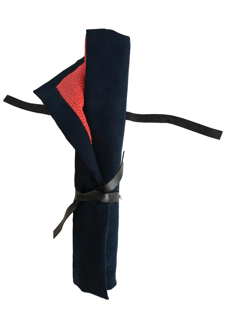 Original Blingzy® Jewelry Travel Roll - faux suede INDIGO GIRL with Tan Liner