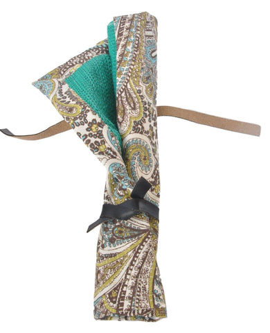 Blingzy® Jewelry Travel Roll - PURELY PAISLEY with Teal Liner