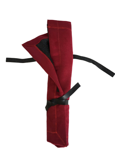 Original Blingzy® Jewelry Travel Roll - faux suede RED HOT LOVER with BLACK Liner