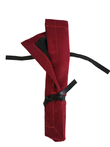 Original Blingzy® Jewelry Travel Roll - faux suede RED HOT LOVER with BLACK Liner