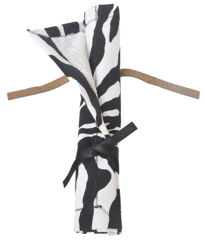 Blingzy®Jewelry Travel Roll - ZANY ZEBRA with White Liner