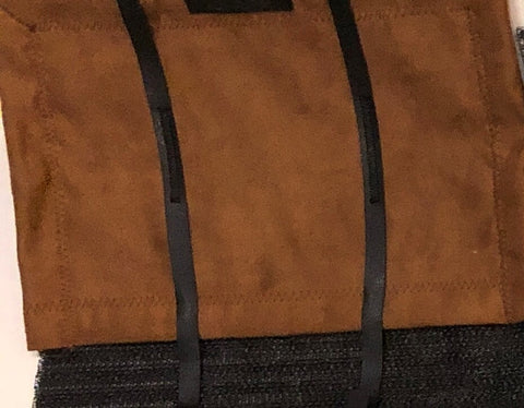 Blingzy® Jewelry Travel Roll - Chestnut Faux Suede with Black Liner