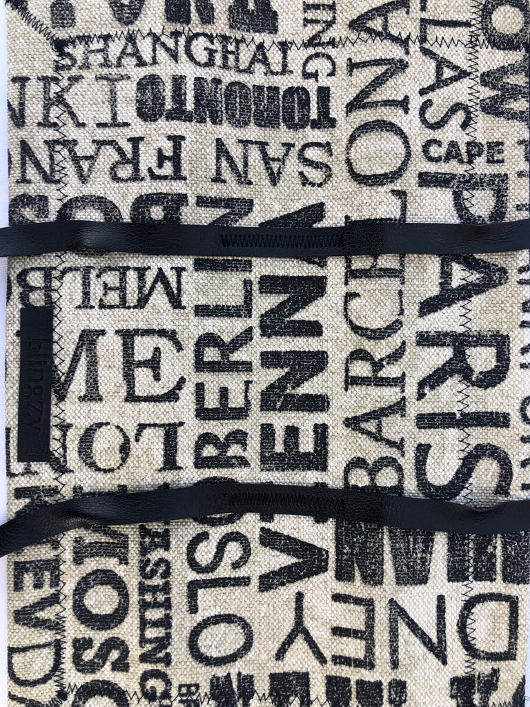 Blingzy® Jewelry Travel Roll - WORLD TRAVELER with Black Liner *NEW