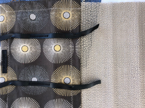 Blingzy® Jewelry Travel Roll - Golden Suns with Taupe Liner